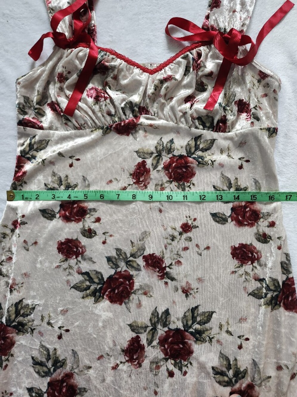 Vintage Like  Romantic Coquette Whimsical  Floral Velvet Maxi Dress ‎ Small - Picture 9 of 11